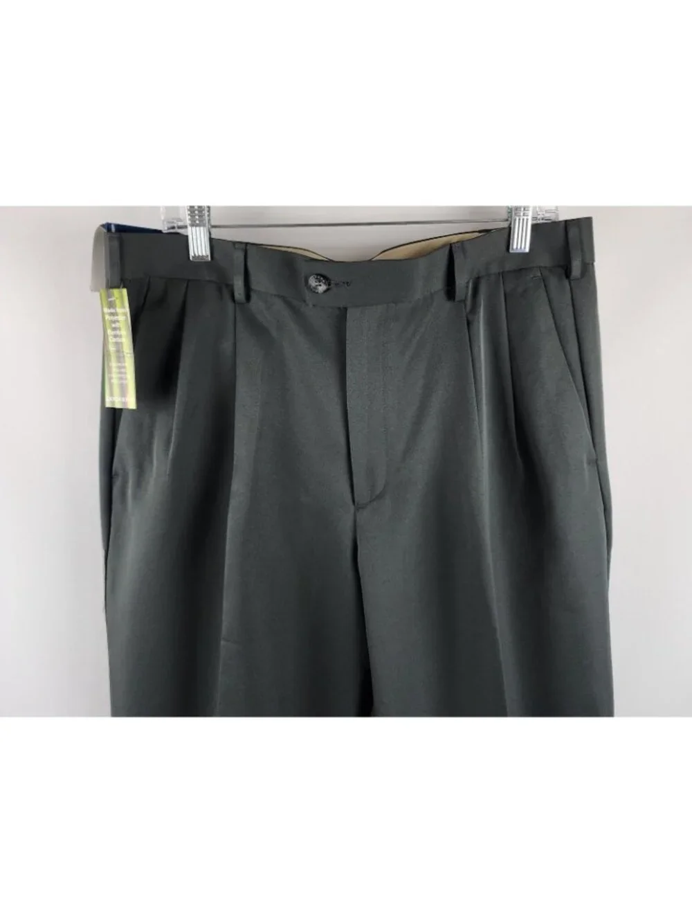 Dockers Pants Men 36x29 Green Gray Chino Lincoln Pant Pleated Cuffed Relaxed NWT